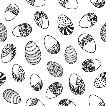 Seamless pattern with easter eggs