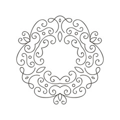 Elegant hand drawn retro floral frame