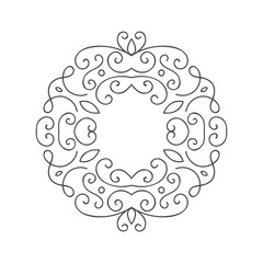 Elegant hand drawn retro floral frame