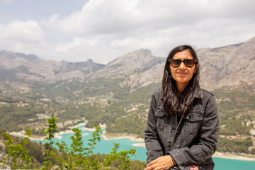 Naklejka premium Young indian woman happy and laughing