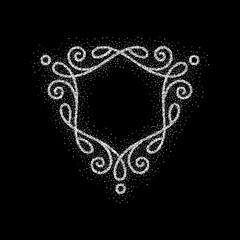 Elegant hand drawn retro floral frame