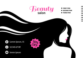 Flyer or card template with woman