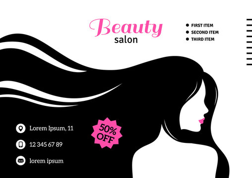 Flyer or card template with woman