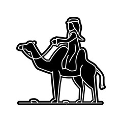 Arab on a camel icon. Element of Arabian for mobile concept and web apps icon. Glyph, flat icon for website design and development, app development