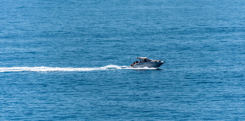 Fototapeta premium Motorboat in navigation