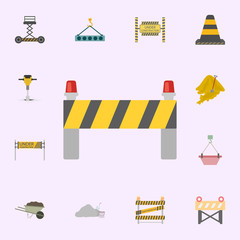 road closed street barrier on road colored icon. Building materials icons universal set for web and mobile