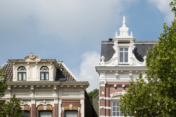 facade of houses in Nieuwe Ginnekenstraat, Breda, The Netherlands