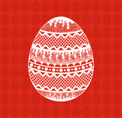 easter egg with ornaments on the textured background