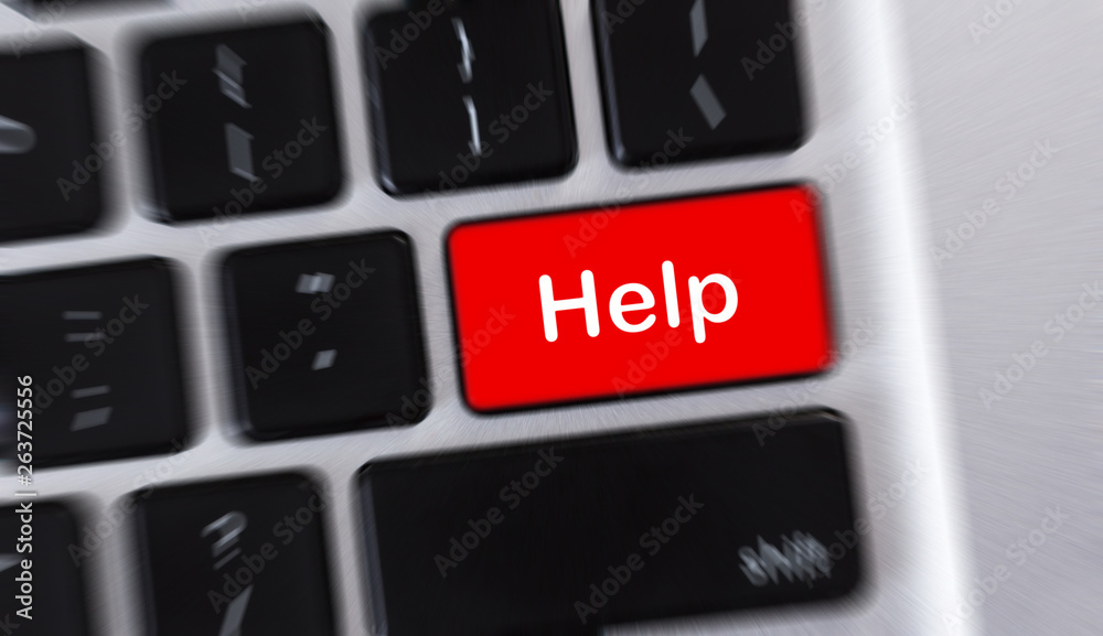 Aufkleber Red computer keypad button with Help word