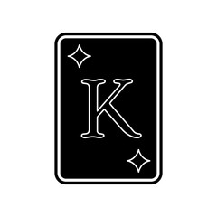 playing cards tambourine K icon. Element of Casino for mobile concept and web apps icon. Glyph, flat icon for website design and development, app development