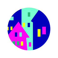 old city logo, architecture kolorfull bunner