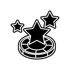 casino chip with stars icon. Element of Casino for mobile concept and web apps icon. Glyph, flat icon for website design and development, app development