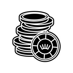 stack of game chips icon. Element of Casino for mobile concept and web apps icon. Glyph, flat icon for website design and development, app development