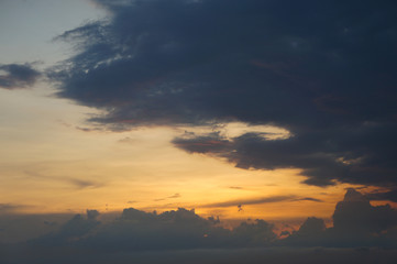 Tropical cloudscape at sunset
