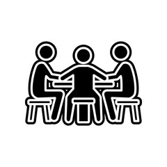 players at the table in the casino icon. Element of Casino for mobile concept and web apps icon. Glyph, flat icon for website design and development, app development