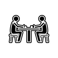 two play money on cards icon. Element of Casino for mobile concept and web apps icon. Glyph, flat icon for website design and development, app development