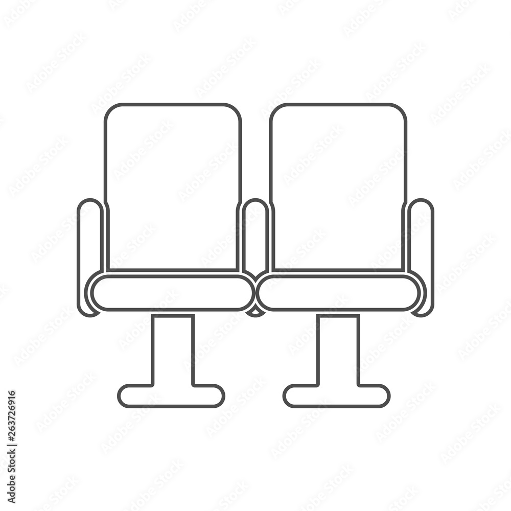 Canvas Prints seats in the cinema icon. Set of cinema  element icons. Premium quality graphic design. Signs and symbols collection icon for websites, web design, mobile app on white background