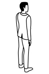 businessman avatar cartoon character black and white