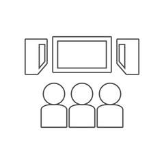 viewers in the cinema icon. Set of cinema  element icons. Premium quality graphic design. Signs and symbols collection icon for websites, web design, mobile app on white background