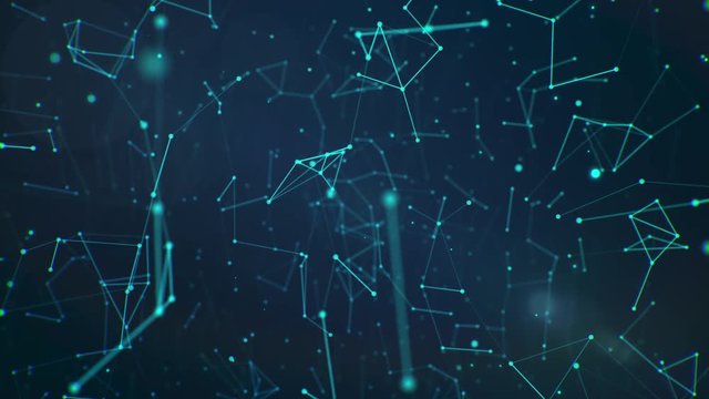Animated network grid of lines and particles