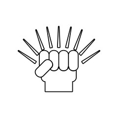 working fist icon. Element of Communism Capitalism for mobile concept and web apps icon. Outline, thin line icon for website design and development, app development