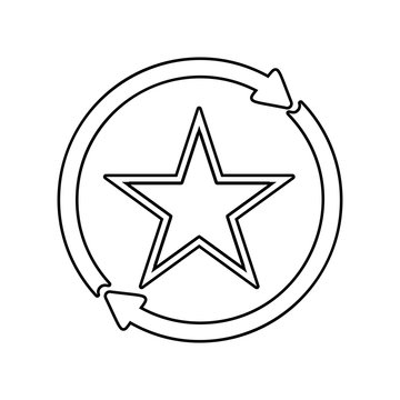 The Soviet star in the circle with the arrow icon. Element of Communism Capitalism for mobile concept and web apps icon. Outline, thin line icon for website design and development