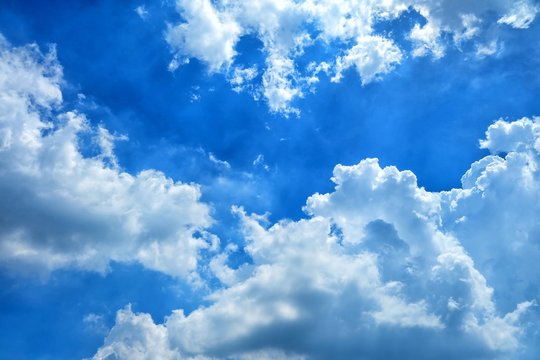 Blue Sky and Clouds Background.