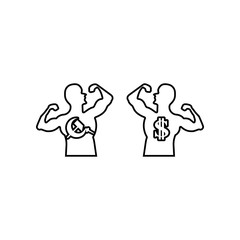 The fighters of communism and capitalism icon. Element of Communism Capitalism for mobile concept and web apps icon. Outline, thin line icon for website design and development