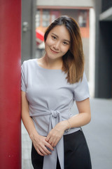 portrait of thai china adult office girl relax and smile