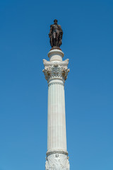 Fototapeta premium Column Of Pedro IV Monument To King Peter The Fourth Of Portugal Was Built In 1870 And Is Located In Lisbon City