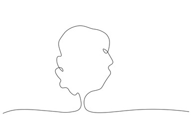 Tree one line drawing isolated on white background vector illustration