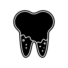 caries in the root of kawaii tooth icon. Element of Dantist for mobile concept and web apps icon. Glyph, flat icon for website design and development, app development