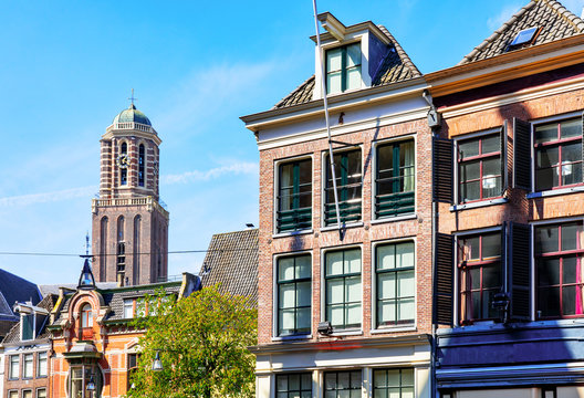 Cityscape of Zwolle with Peperbus tower in the background