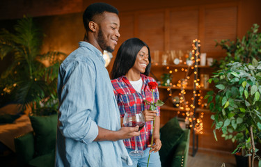 Black couple at home