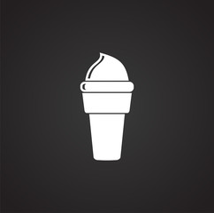 Ice cream icon on background for graphic and web design. Simple vector sign. Internet concept symbol for website button or mobile app.