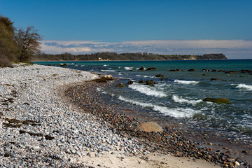 kieselstrand auf der Schaabe