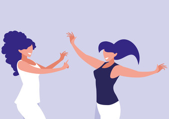 young girls dancing characters