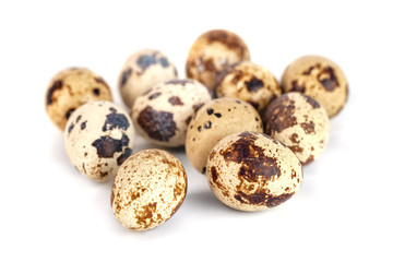 Obraz premium quail eggs isolated on white background. close up