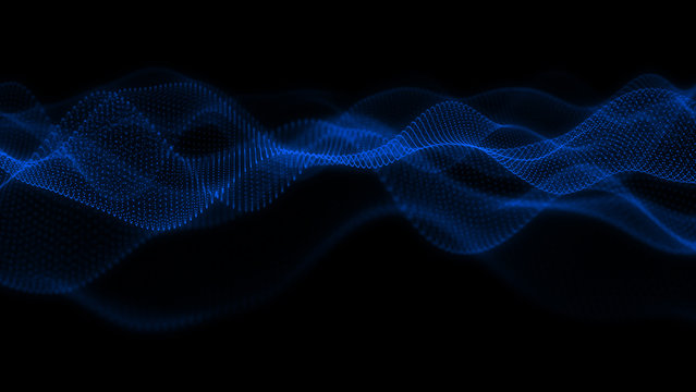 Music abstract background. Equalizer for music, showing sound waves with musical waves, background equalizer. 3d rendering.