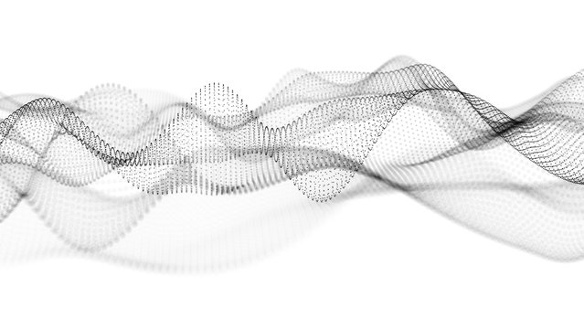 Music abstract background. Equalizer for music, showing sound waves with musical waves, background equalizer. 3d rendering.
