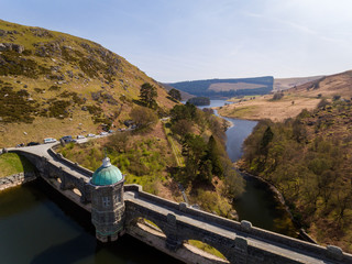 Craig Goch Dam, Elan Valley, Powys, Mid Wales, UK Spring 2019