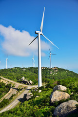 Wind turbines in the mountains