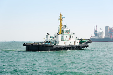 Obraz premium Trade port shipping vessel