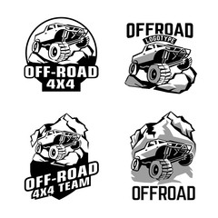 Off-road club logos set