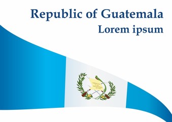 Flag of Guatemala, Republic of Guatemala. Template for award design, an official document with the flag of Guatemala and other uses. Bright, colorful vector illustration.