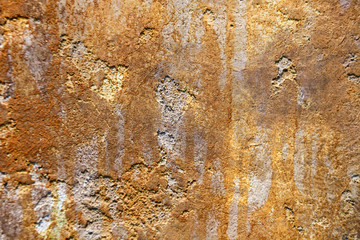 Grunge ferruginous rusty abstract vintage aged decorative detailed concrete wall for texture background. Banner with space for text. Concept modern renovation loft style, Venetian stucco, repair