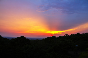 Naklejka premium sunset in the mountains