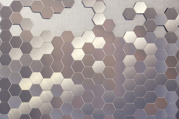 Stock image of metal honeycomb, hexagon, abstract metal background