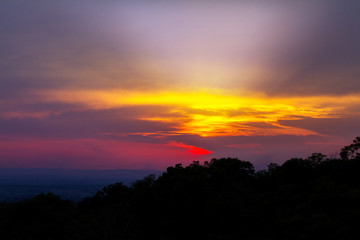 sunset in the mountains