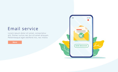 Email service creative flat vector illustration. Electronic mail message concept as part of business marketing. Webmail